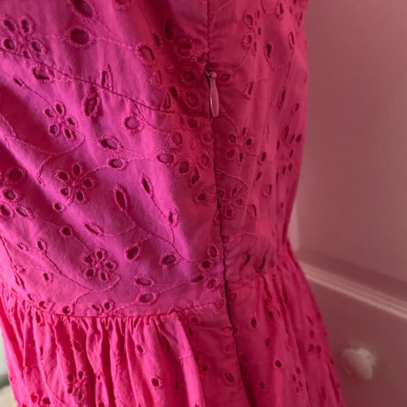 J.Crew Puff Sleeve Eyelet Dress With Side Zipper & Pockets Size 0 - Picture 5 of 5